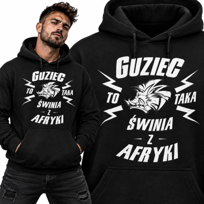 BLUZA ŚMIESZNA  Z KAPTUREM GUZIEC
